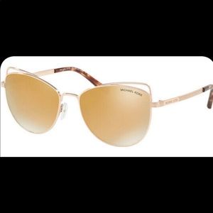 Michael Kors Rose Gold Mirrored Cat Eye Sunglasses